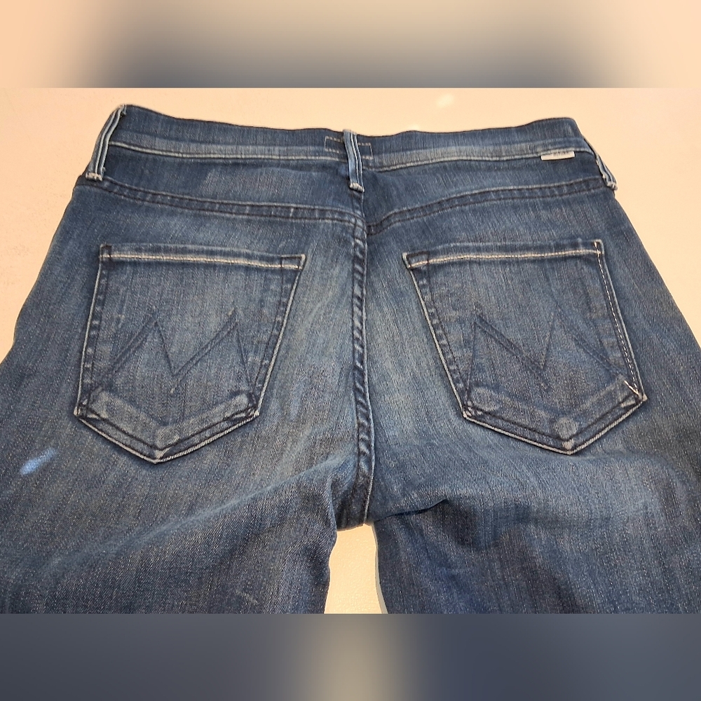Mother The Mid Rise Dazzler Crop Fray Jeans Sz 28 Excellent Pre-Owned - Picture 6 of 11